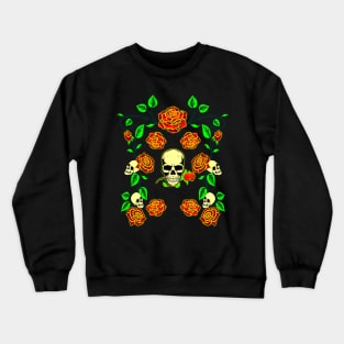 Skull N Roses Ornament 3D Crewneck Sweatshirt
